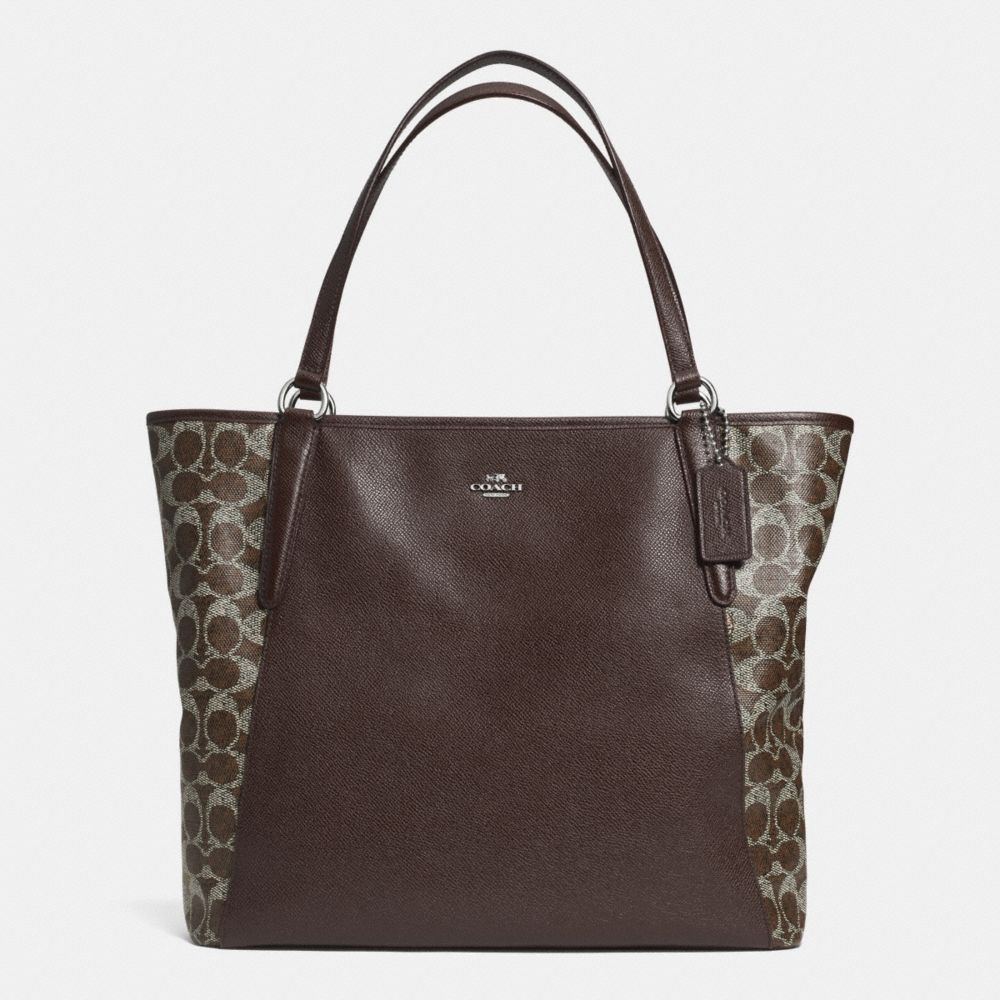 COACH BAILEY TOTE IN SAFFIANO LEATHER - SILVER/BROWN/BROWN - F33480