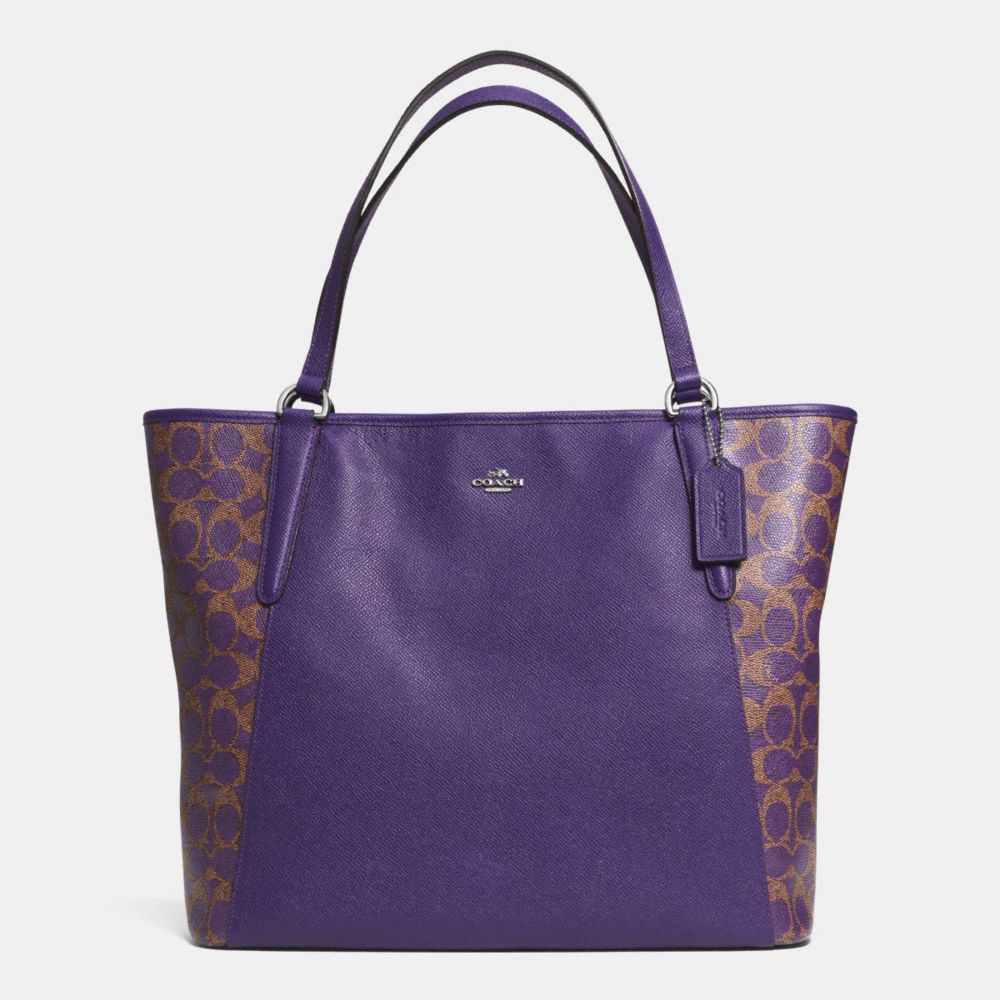 BAILEY TOTE IN SAFFIANO LEATHER - COACH F33480 -  SILVER/VIOLET/VIOLET