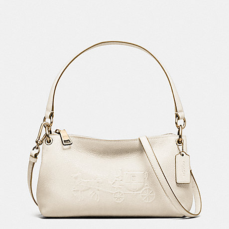 COACH EMBOSSED HORSE AND CARRIAGE CHARLEY CROSSBODY IN PEBBLE LEATHER - CHALK - f33521