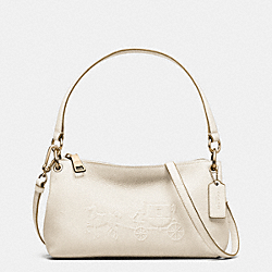 COACH EMBOSSED HORSE AND CARRIAGE CHARLEY CROSSBODY IN PEBBLE LEATHER - CHALK - F33521