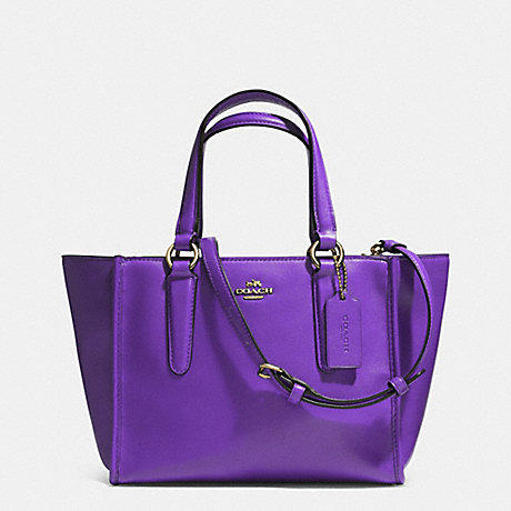 COACH CROSBY MINI CARRYALL IN SMOOTH LEATHER -  LIGHT GOLD/VIOLET - f33537