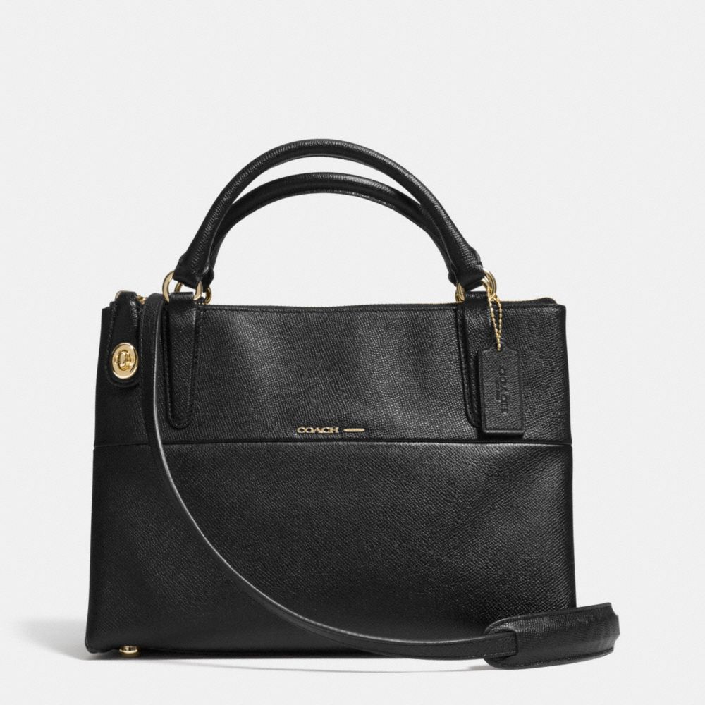 COACH THE SMALL TURNLOCK BOROUGH BAG IN TEXTURED  EMBOSSED LEATHER - LIGHT GOLD/BLACK - F33539