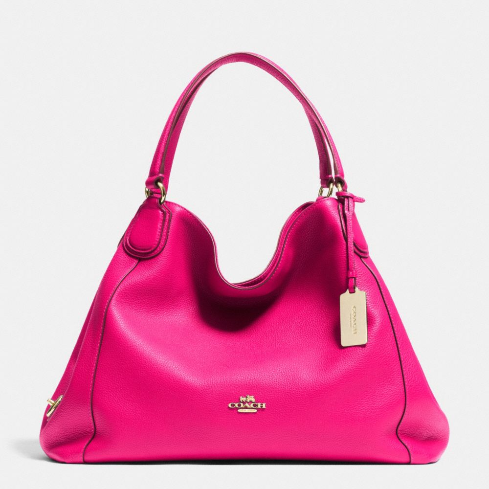 EDIE SHOULDER BAG IN LEATHER - COACH f33547 -  LIGHT GOLD/PINK RUBY