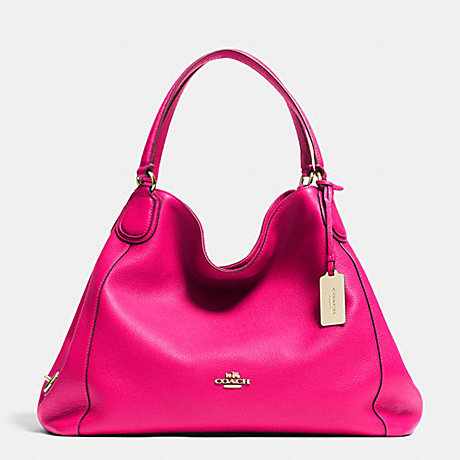 COACH EDIE SHOULDER BAG IN LEATHER -  LIGHT GOLD/PINK RUBY - f33547