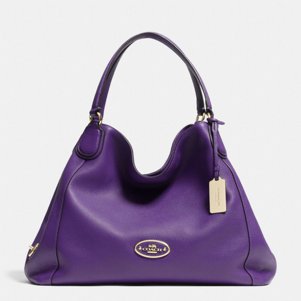 COACH EDIE SHOULDER BAG IN LEATHER - LIGHT GOLD/VIOLET - F33547