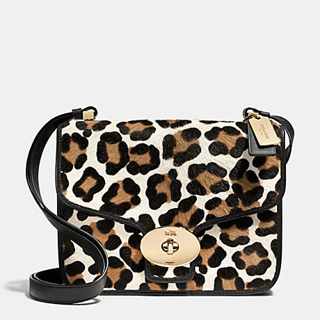 COACH PAGE SHOULDER BAG IN PRINTED HAIRCALF -  LIGHT GOLD/WHITE MULTICOLOR - f33636