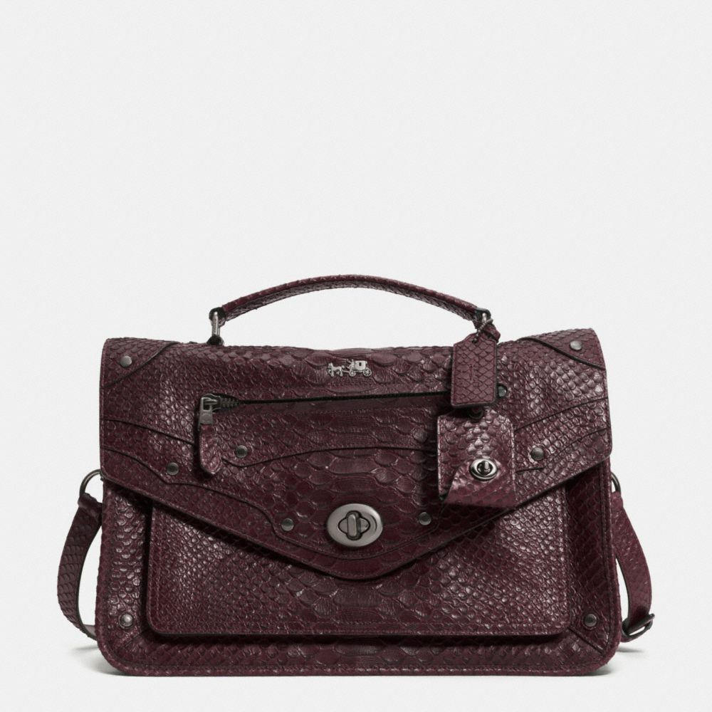 RHYDER MESSENGER IN PYTHON EMBOSSED LEATHER - COACH f33677 - QBOXB