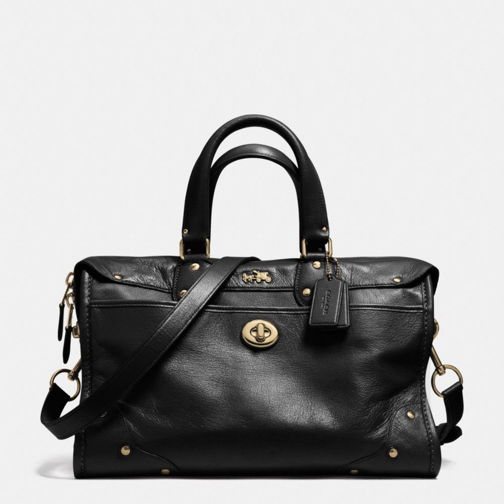 RHYDER SATCHEL IN LEATHER - COACH f33689 - LIGHT GOLD/BLACK