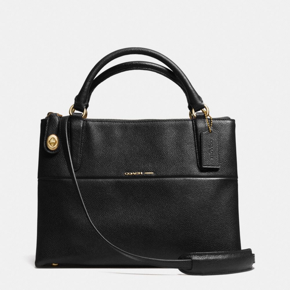 COACH SMALL TURNLOCK BOROUGH BAG IN PEBBLE LEATHER - LIGHT GOLD/BLACK - F33732