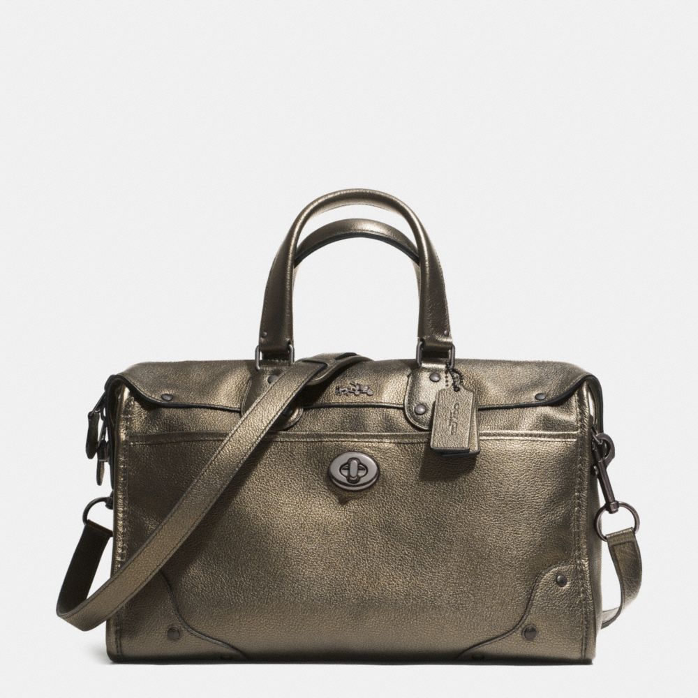 RHYDER SATCHEL IN METALLIC TWO TONE LEATHER - COACH f33739 -  QBBRS