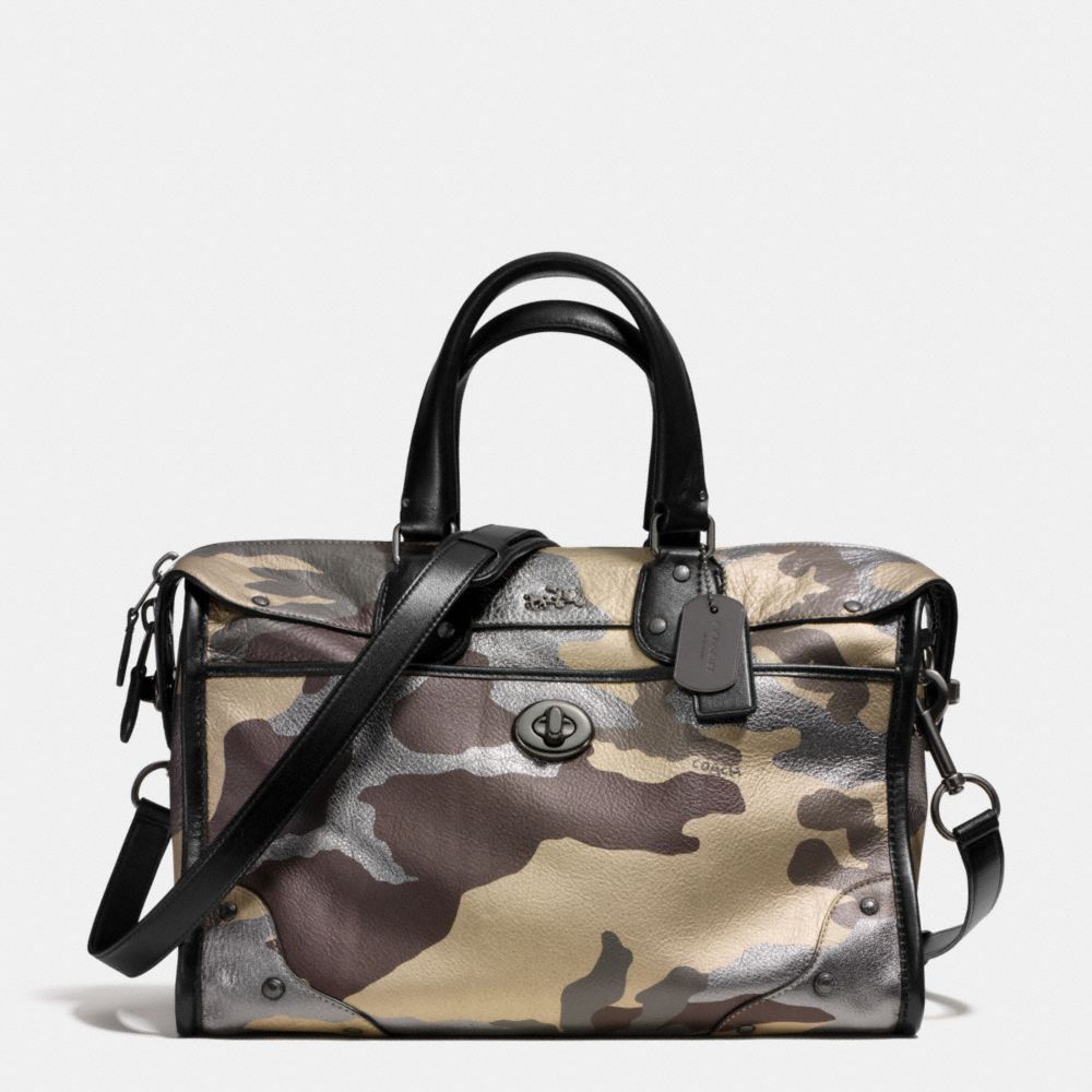 COACH RHYDER 33 SATCHEL IN CAMO PRINT METALLIC LEATHER - QBMTI - F33747