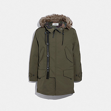 COACH 3-IN-1 DOWN PARKA WITH SHEARLING - OLIVE - F33815