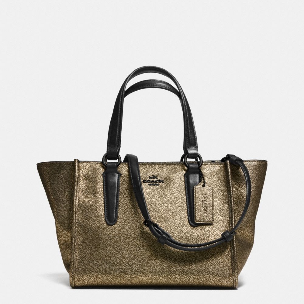 CROSBY MINI CARRYALL IN METALLIC LEATHER - COACH f33848 -  VA/BRASS