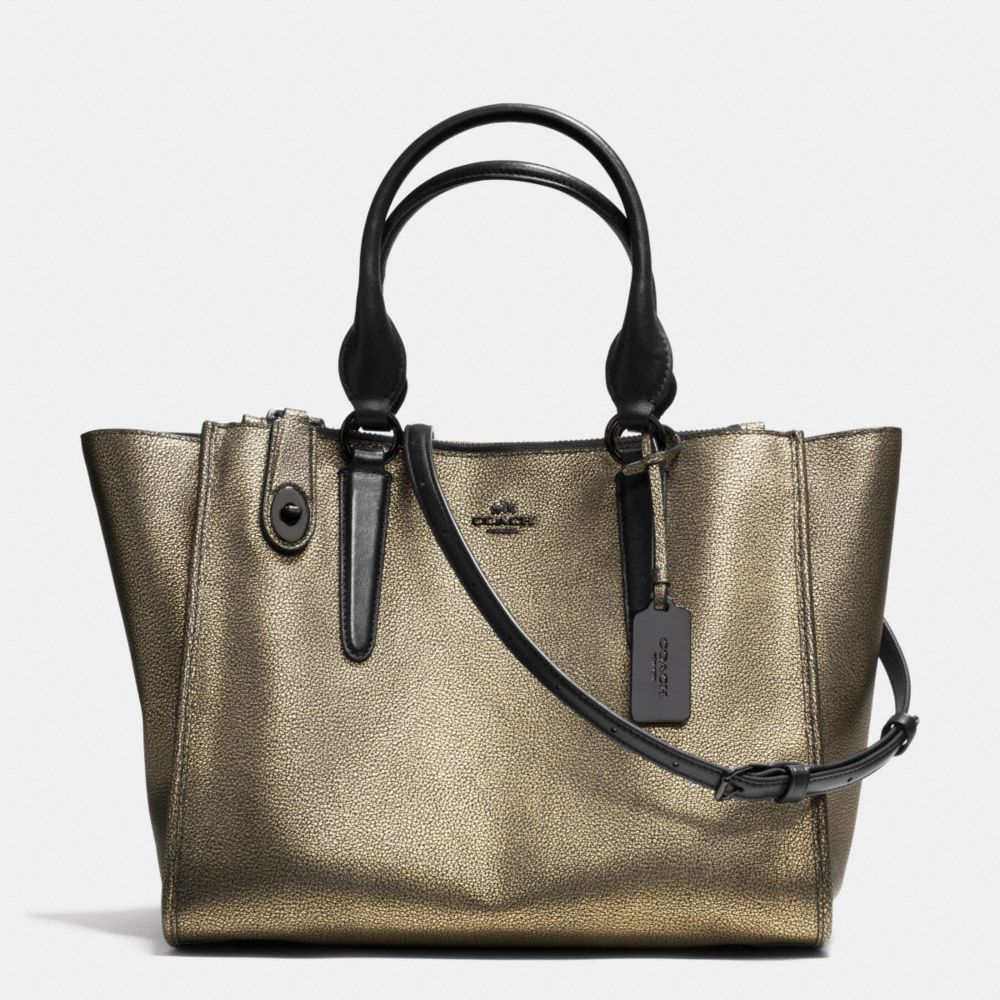 COACH CROSBY CARRYALL IN METALLIC LEATHER - VA/BRASS - F33859