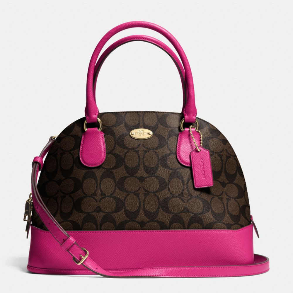 CORA DOMED SATCHEL IN SIGNATURE - COACH f33904 - IME9T