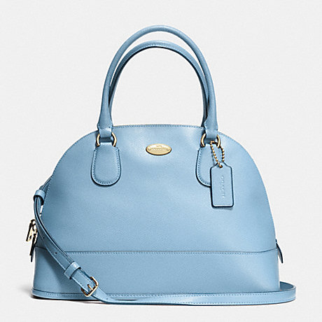COACH CORA DOMED SATCHEL IN CROSSGRAIN LEATHER - LIGHT GOLD/PALE BLUE - f33909