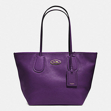 COACH COACH TAXI ZIP TOP TOTE IN LEATHER -  LIGHT GOLD/VIOLET - f33915
