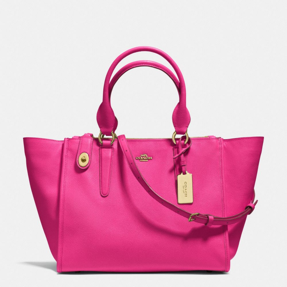 COACH CROSBY CARRYALL IN CROSSGRAIN LEATHER - LIGHT GOLD/PINK RUBY - F33995