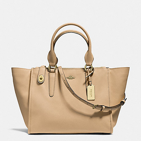 COACH CROSBY CARRYALL IN CROSSGRAIN LEATHER - LIGHT GOLD/NUDE - f33995