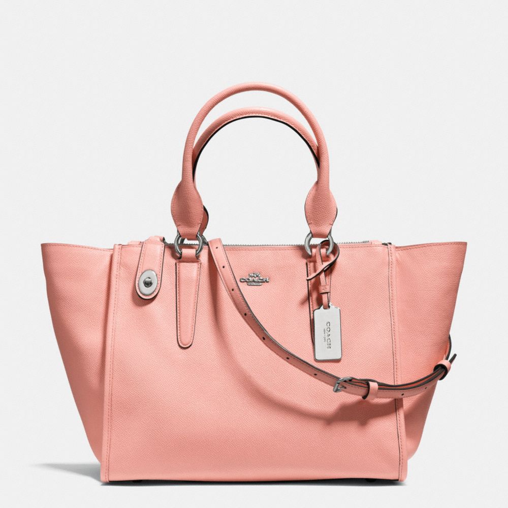 CROSBY CARRYALL IN CROSSGRAIN LEATHER - COACH f33995 - SILVER/PINK