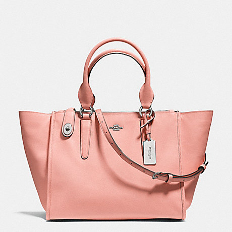 COACH CROSBY CARRYALL IN CROSSGRAIN LEATHER - SILVER/PINK - f33995