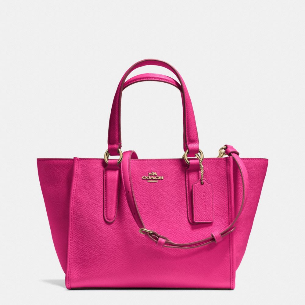 COACH CROSBY MINI CARRYALL IN CROSSGRAIN LEATHER - LIGHT GOLD/PINK RUBY - F33996