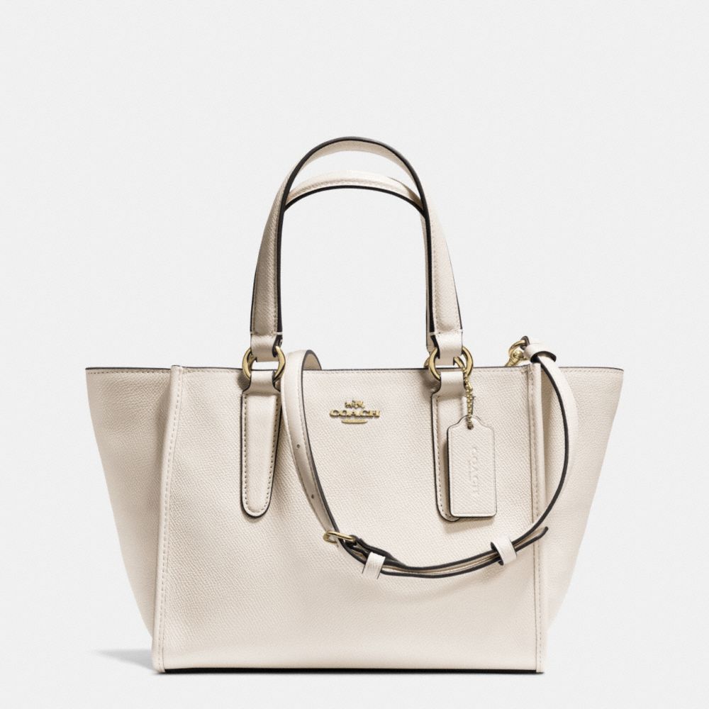 COACH CROSBY MINI CARRYALL IN CROSSGRAIN LEATHER - LIGHT GOLD/CHALK - F33996