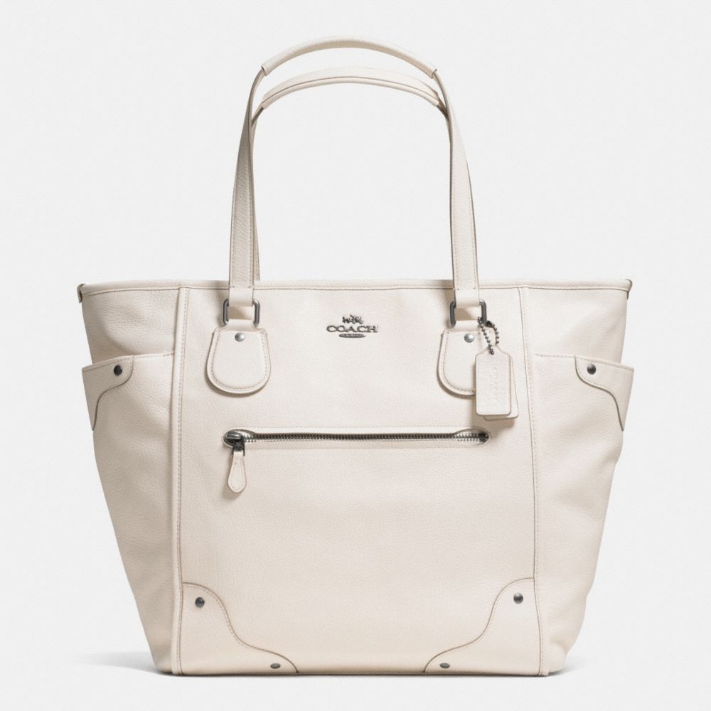 MICKIE TOTE IN GRAIN LEATHER - COACH f34039 - ANTIQUE NICKEL/CHALK