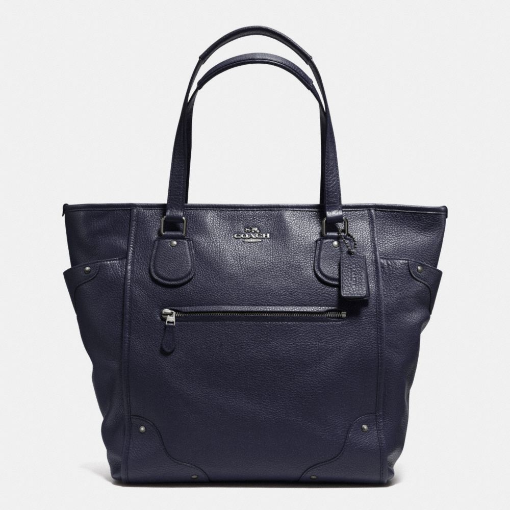MICKIE TOTE IN GRAIN LEATHER - COACH f34039 - ANTIQUE NICKEL/MIDNIGHT