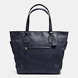 COACH MICKIE TOTE IN GRAIN LEATHER - ANTIQUE NICKEL/MIDNIGHT - F34039