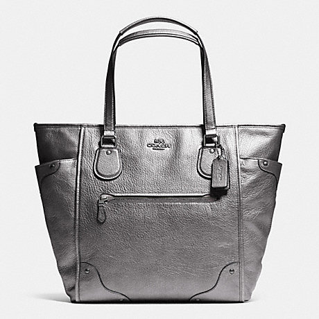 COACH MICKIE TOTE IN GRAIN LEATHER -  ANTIQUE NICKEL/SILVER - f34039