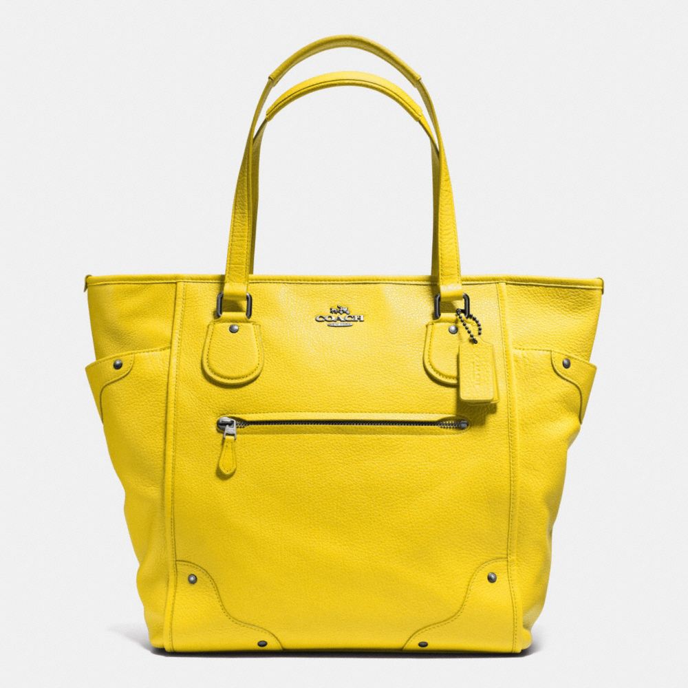 MICKIE TOTE IN GRAIN LEATHER - COACH f34039 -  QB/YELLOW