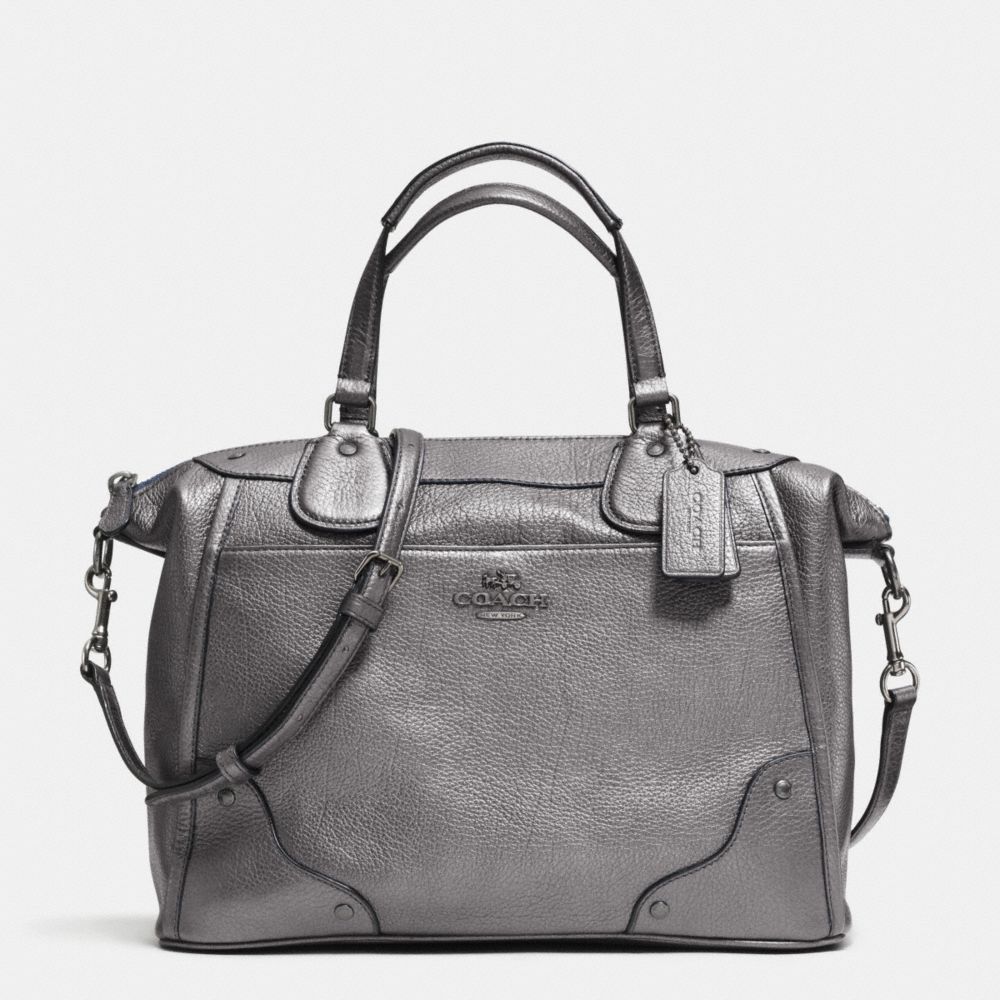 MICKIE SATCHEL IN GRAIN LEATHER - COACH f34040 -  ANTIQUE NICKEL/SILVER