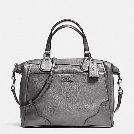 COACH MICKIE SATCHEL IN GRAIN LEATHER -  ANTIQUE NICKEL/SILVER - f34040