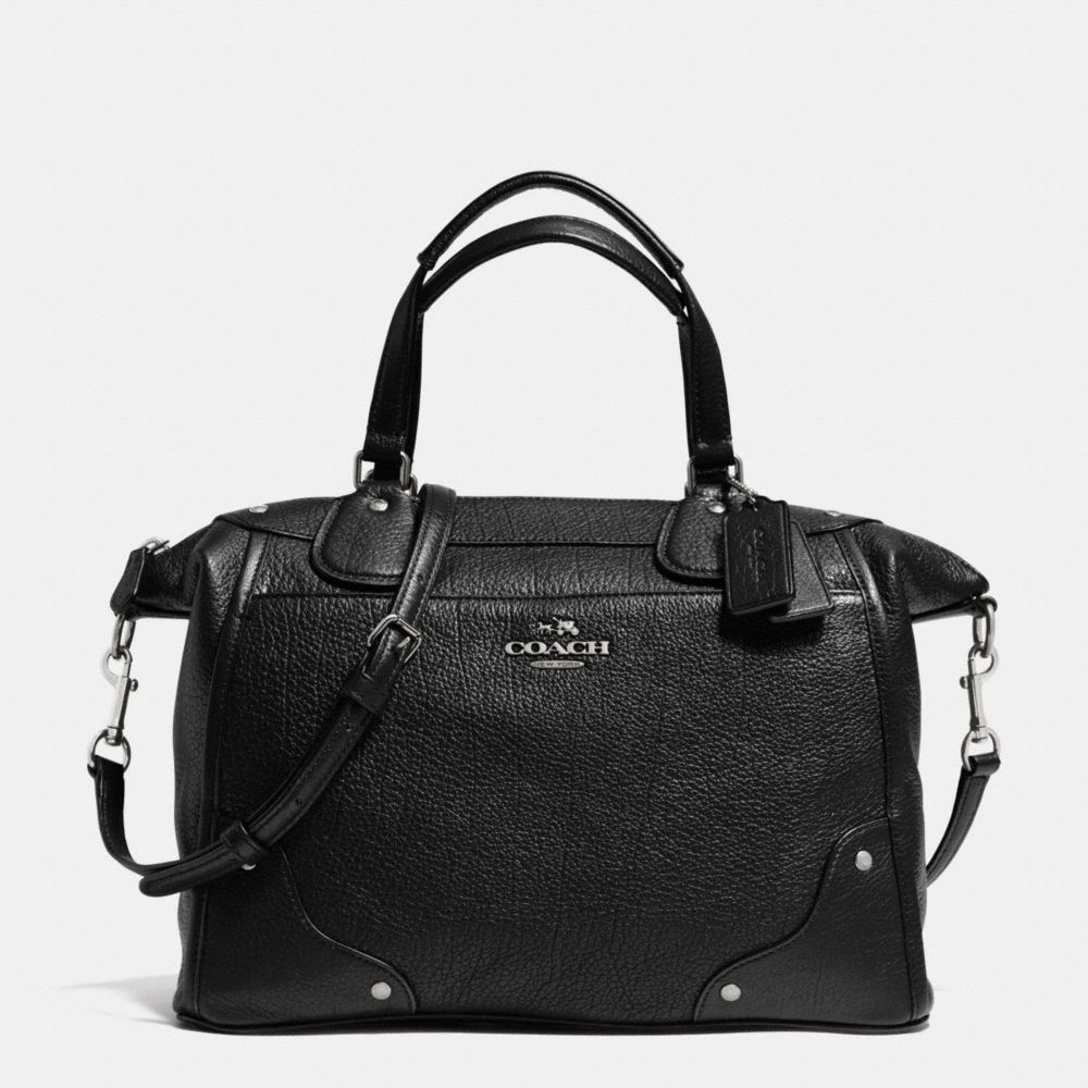 COACH MICKIE SATCHEL IN GRAIN LEATHER - SILVER/BLACK - F34040