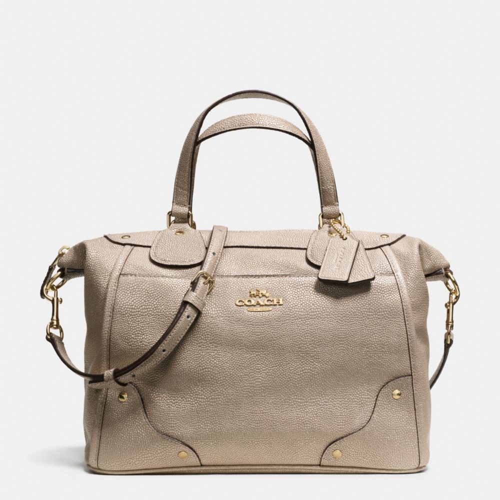 MICKIE SATCHEL IN CAVIAR GRAIN LEATHER - COACH f34143 - LIGHT GOLD/GOLD