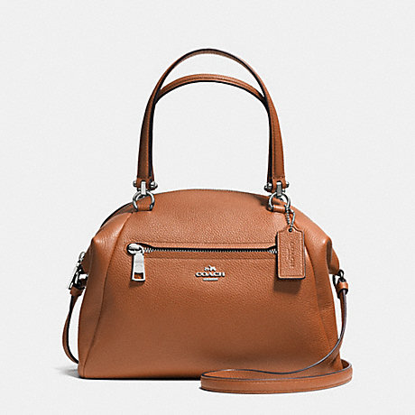 COACH PRAIRIE SATCHEL IN PEBBLE LEATHER - SILVER/SADDLE - f34340