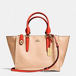CROSBY CARRYALL IN TWO TONE LEATHER - f34351 - LIGHT GOLD/APRICOT/CORAL