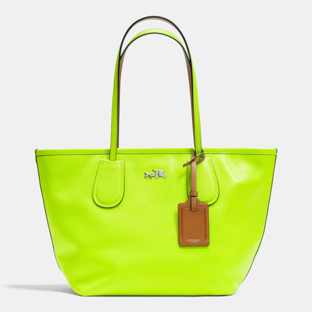 C.O.A.C.H. TAXI ZIP TOP TOTE IN CROSSGRAIN LEATHER - COACH f34406 - SILVER/GLO LLIGHT GOLDE