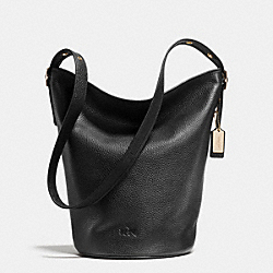 DUFFLE SHOULDER BAG IN PEBBLE LEATHER - COACH f34474 - LIGHT GOLD/BLACK