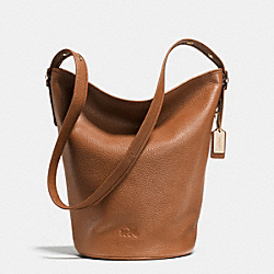 DUFFLE SHOULDER BAG IN PEBBLE LEATHER - COACH f34474 - LIGHT GOLD/SADDLE