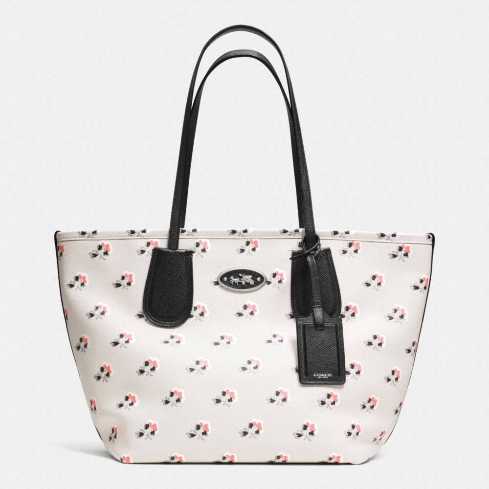 COACH TAXI ZIP TOP TOTE IN PRINTED CROSSGRAIN LEATHER - COACH f34481 -  SVDRL