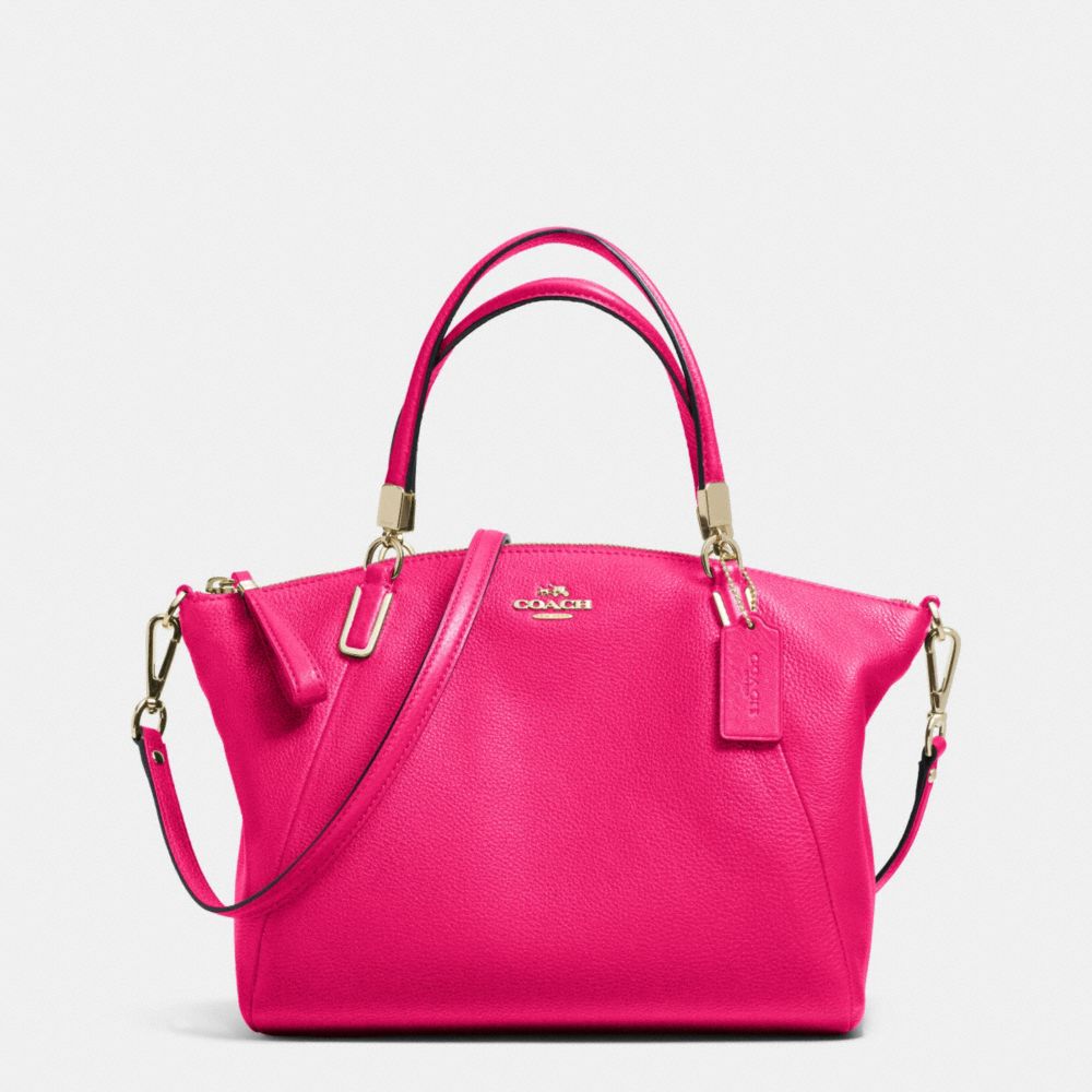 COACH SMALL KELSEY SATCHEL IN PEBBLE LEATHER - LIGHT GOLD/PINK RUBY - F34493