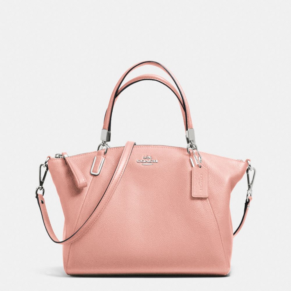 SMALL KELSEY SATCHEL IN PEBBLE LEATHER - COACH f34493 - SILVER/BLUSH