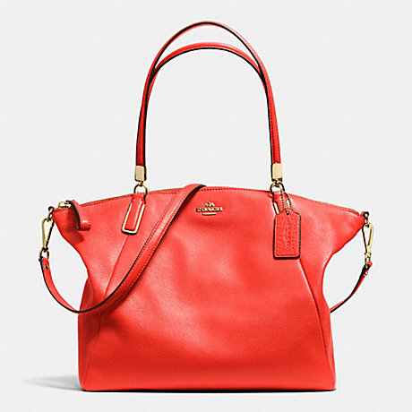 COACH KELSEY SATCHEL IN PEBBLE LEATHER - LIGHT GOLD/CARDINAL - f34494