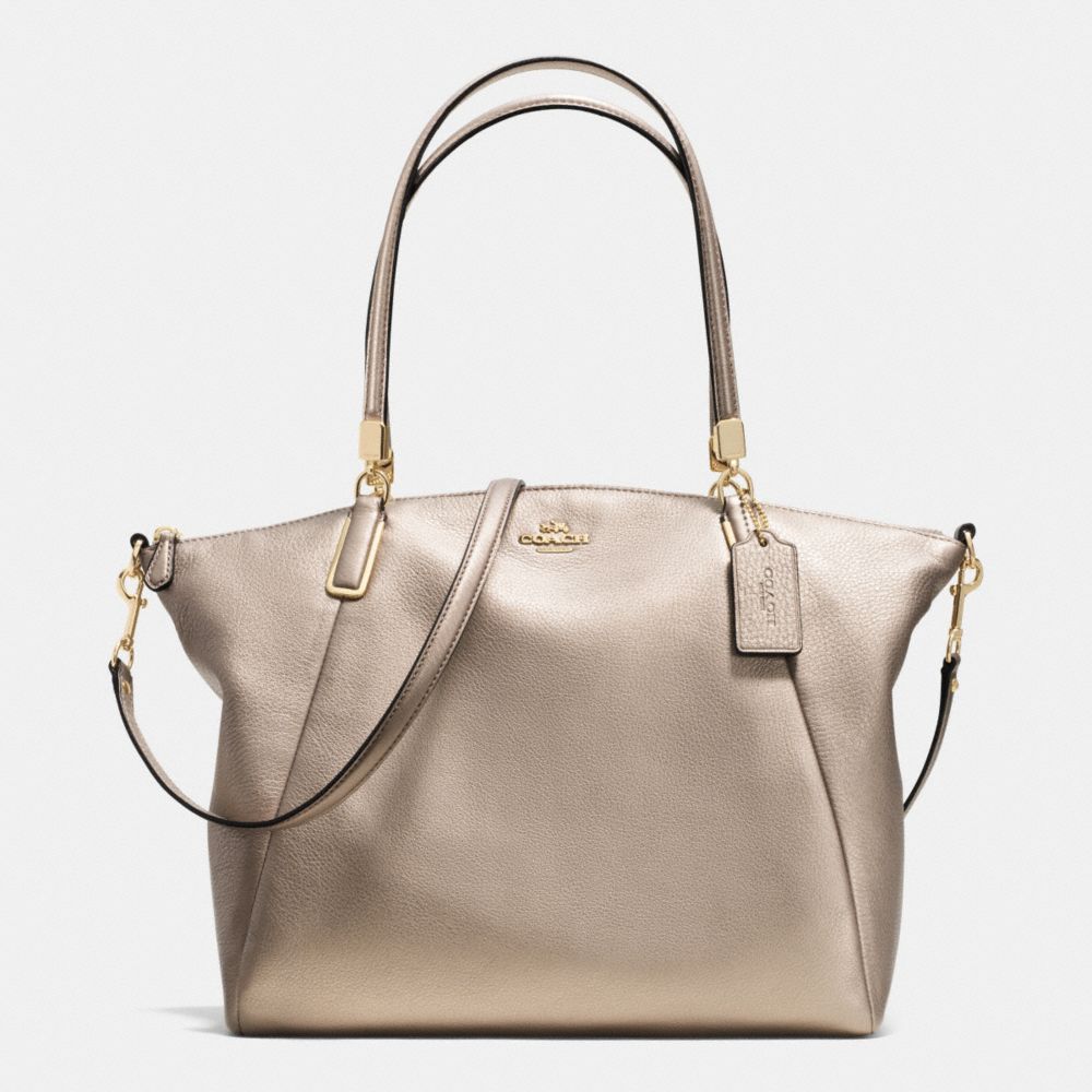 KELSEY SATCHEL IN PEBBLE LEATHER - COACH f34494 - LIGHT GOLD/METALLIC