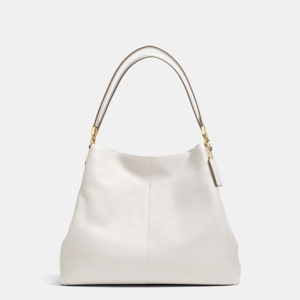 MADISON LEATHER SMALL PHOEBE SHOULDER BAG - COACH f34495 - LIGHT GOLD/CHALK