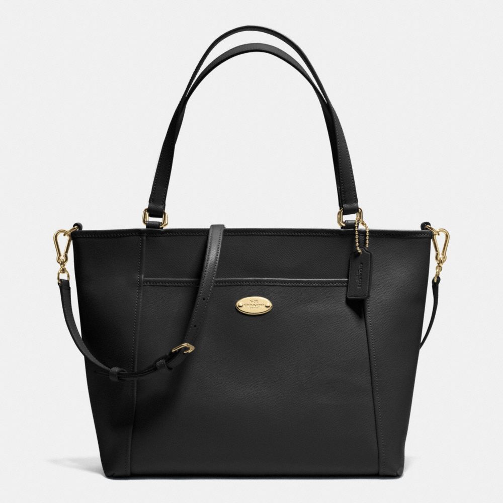 POCKET TOTE IN CROSSGRAIN LEATHER - COACH f34497 - IMITATION  GOLD/BLACK