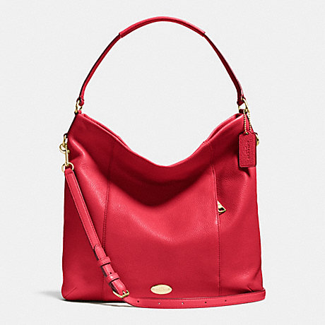 COACH SHOULDER BAG IN PEBBLE LEATHER - IMITATION GOLD/CLASSIC RED - f34511