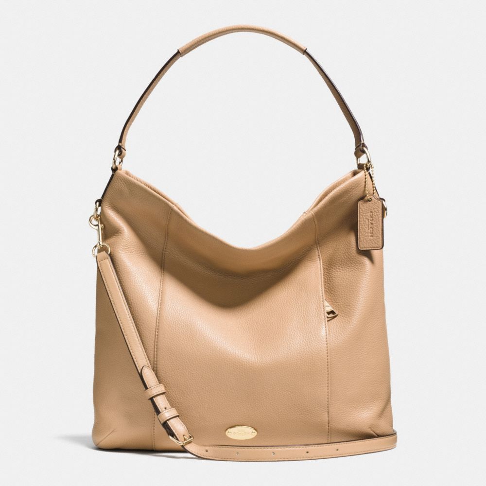 COACH SHOULDER BAG IN PEBBLE LEATHER - LIGHT GOLD/NUDE - F34511